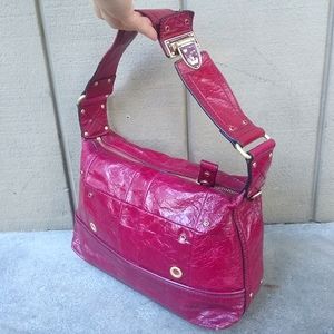 RARE Juicy Couture Red Leather Shopping Hello Shiny Monogram Y2K Mini Purse Bag